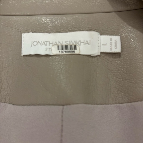 Jonathan Simkai Raelynn stretch vegan leather blazer in gray - Size L - Picture 5 of 5